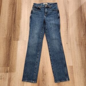 Madewell Curvy Mid Rise Stovepipe Jeans Women’s Size 25 Blue Straight Leg Denim